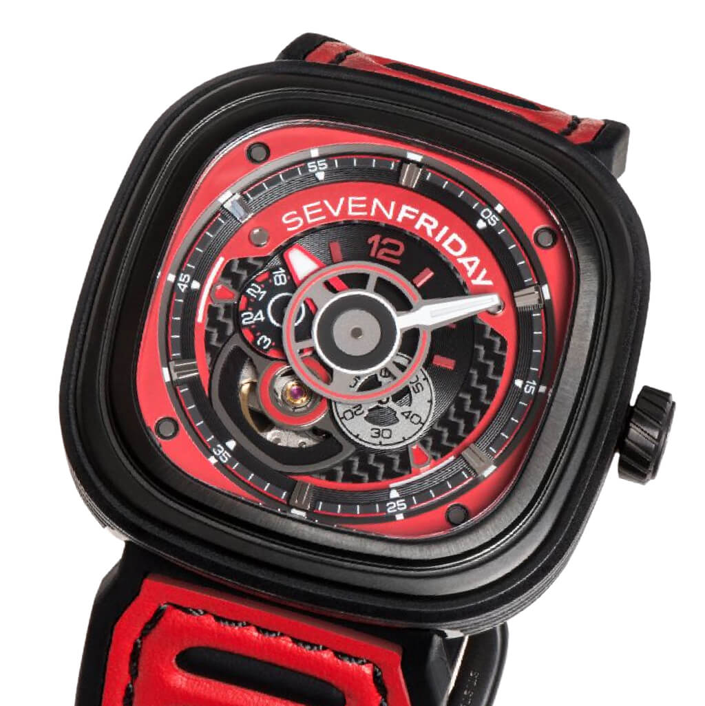 SEVENFRIDAY: P3B/06 RACING TEAM RED HOT WATCH-TIME.SHOP