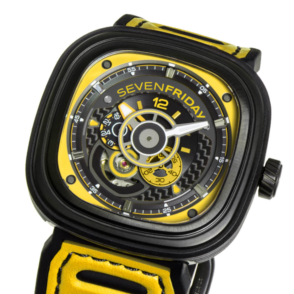 SEVENFRIDAY: P3B/03 RACING TEAM YELLOW HOT WATCH-TIME.SHOP