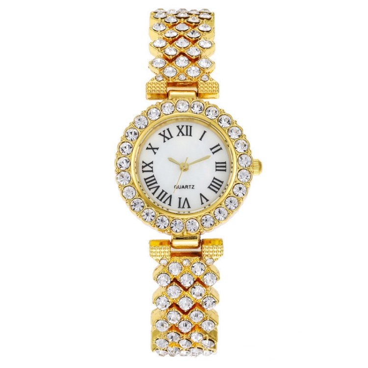 Fashion Roman Pattern Diamond Ladies Quartz Watch-TIME.SHOP