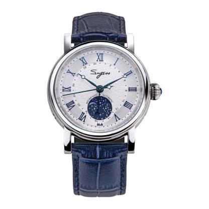 MoonPhase Master SU2108SZ Stainless-Steel Moon Phase Blue Indices-TIME.SHOP