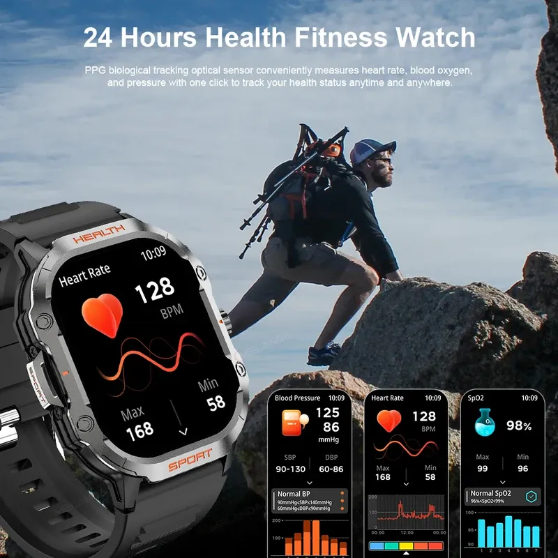 MELANDA 2.01" AMOLED Screen Bluetooth Call Smart Watch Men Outdoor Sports Tracker Health Monitor Smart Watch For Android ios