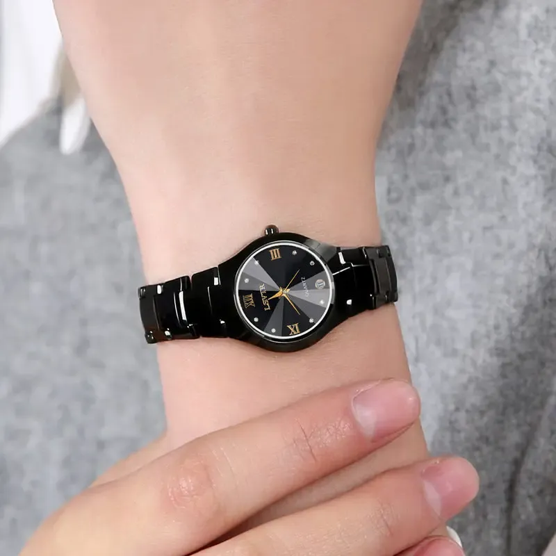 Alloy Steel Color Men's Quartz Calendar Date Watch Women's Couple Lover Watches Relojes Para Mujer Women's Wrist Watch