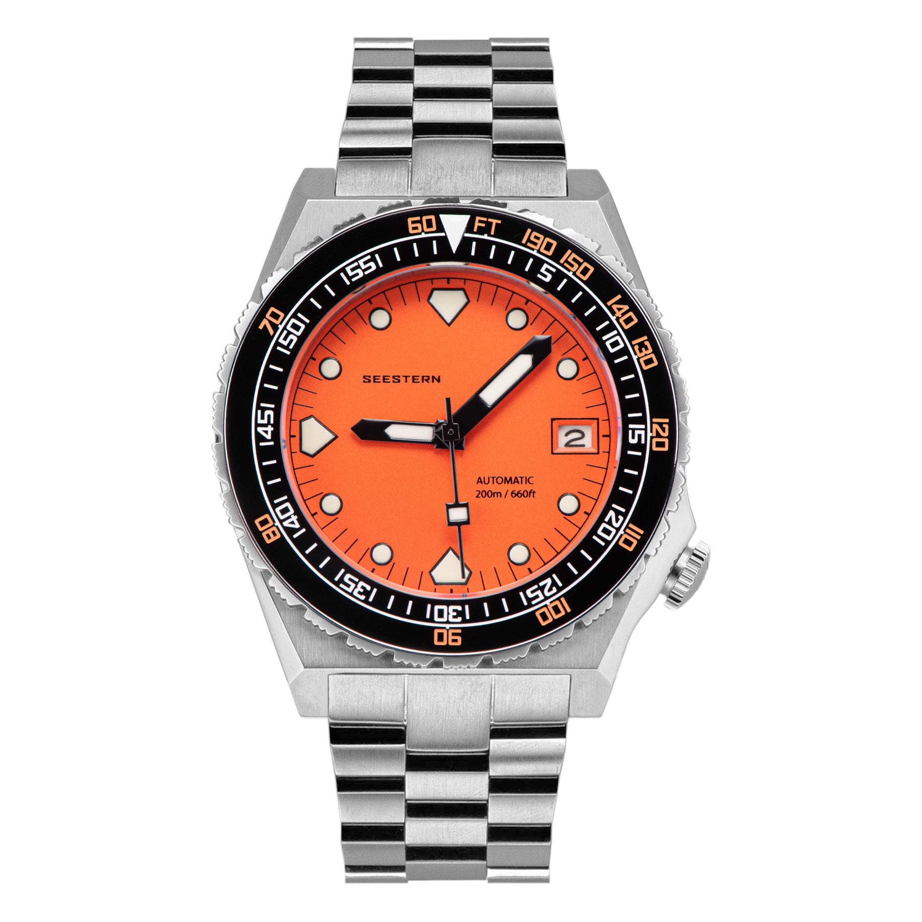 Seestern Vintage 407 600T Orange Dial Ceramic Bezel-TIME.SHOP