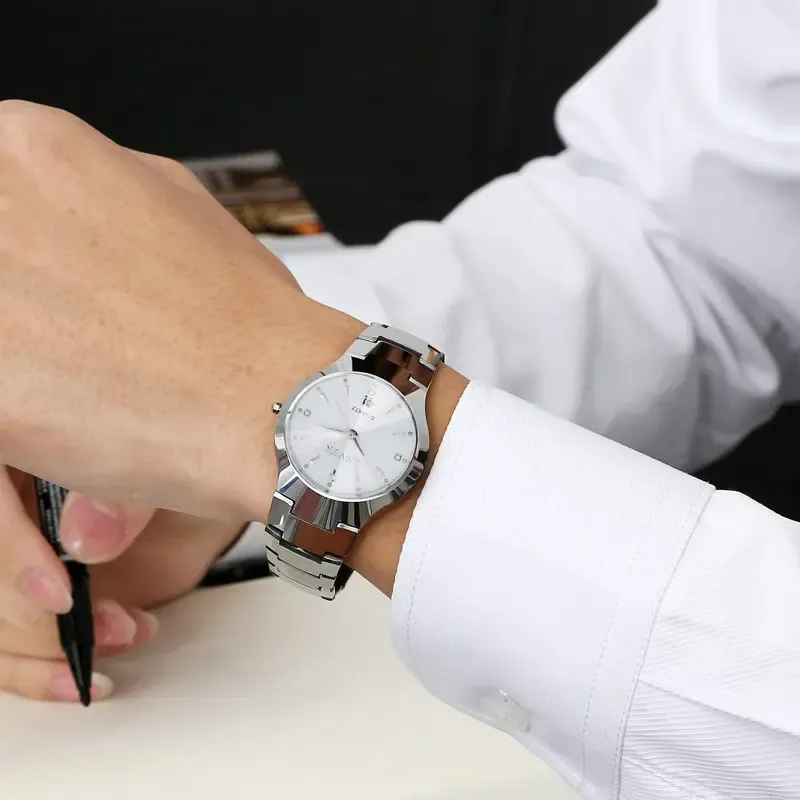 Alloy Steel Color Men's Quartz Calendar Date Watch Women's Couple Lover Watches Relojes Para Mujer Women's Wrist Watch