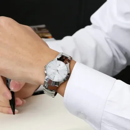 Alloy Steel Color Men's Quartz Calendar Date Watch Women's Couple Lover Watches Relojes Para Mujer Women's Wrist Watch