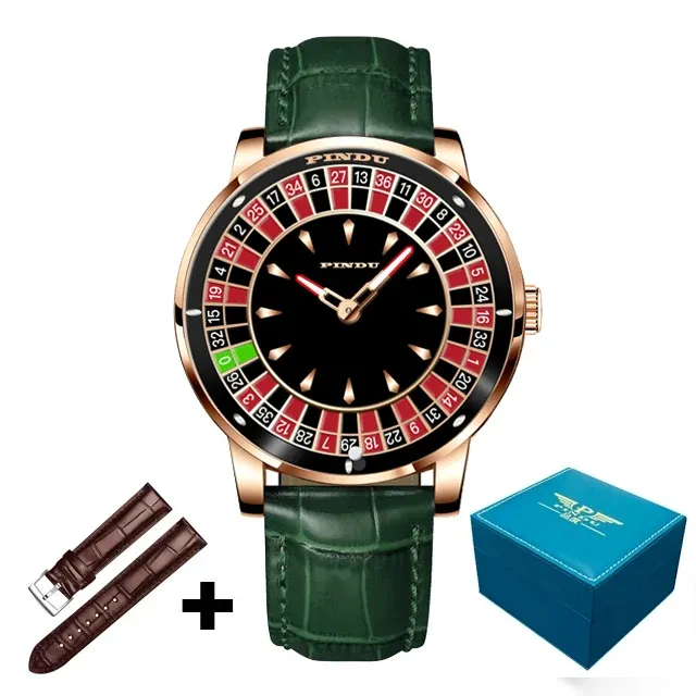 2024 New NH35 Automatic Mechanical Wristwatches Las Vegas Roulette PINDU Watch Diamond Luminous Pointer  Jacob & Co Montre Homme