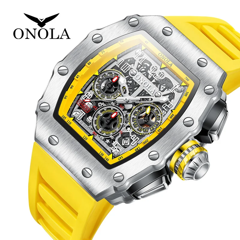Onola brand luxury watch men wrist watches multifunction sports waterproof luminous sports casual clock men quartz watches men