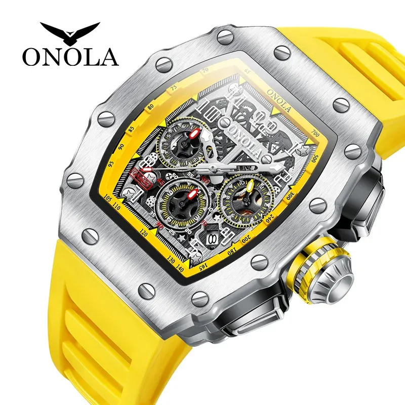 Onola brand luxury watch men wrist watches multifunction sports waterproof luminous sports casual clock men quartz watches men