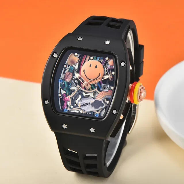 UTAHI BK158 Smiling Face Business Men's Watch Tonneau High Quality Leisure Fashion Waterproof Quartz Watch