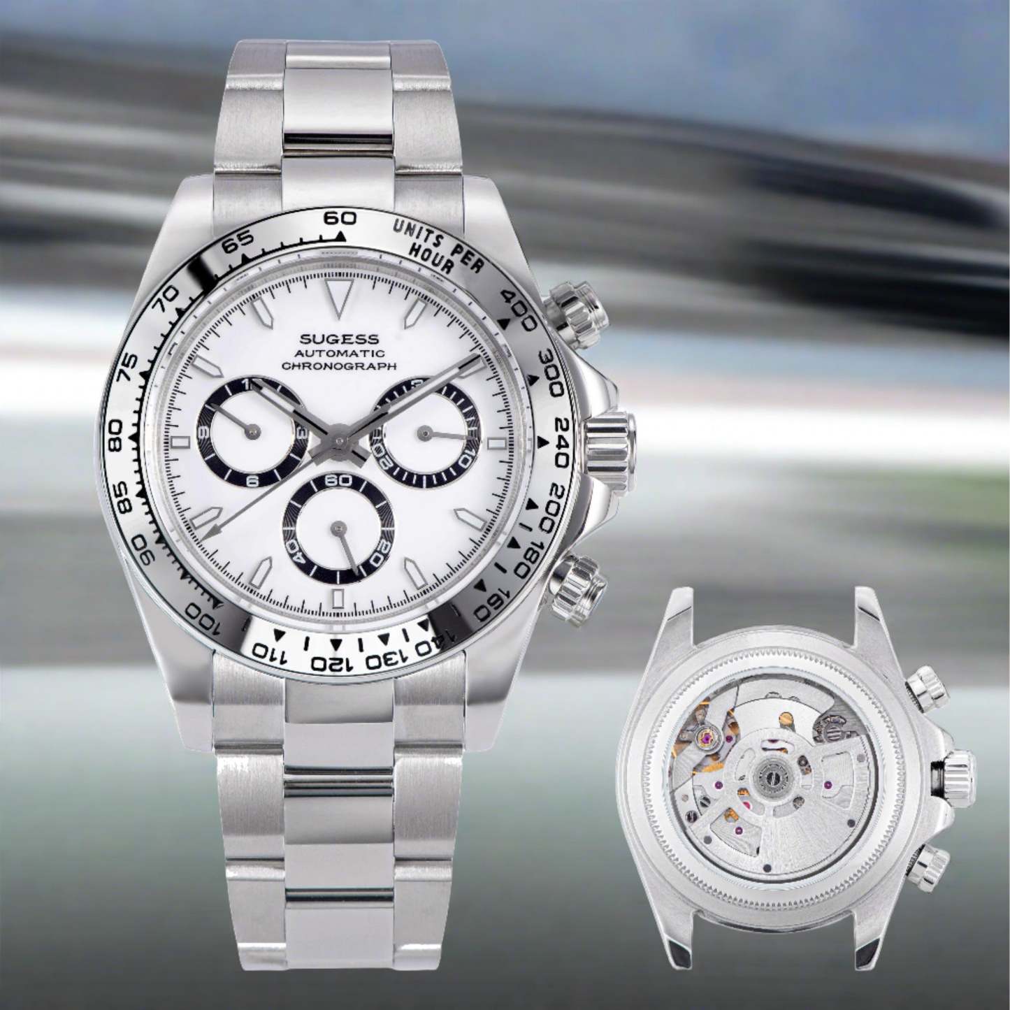 Automatic Chronograph S418-2.001 White Dial Stainless Steel Bezel Professional-TIME.SHOP