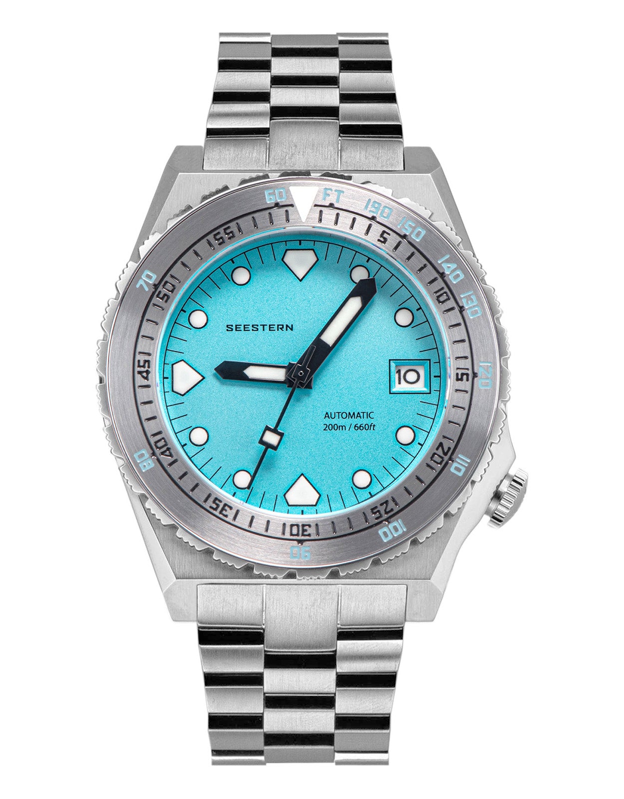 Seestern Vintage 407 600T Light Blue Dial Ceramic Bezel-TIME.SHOP