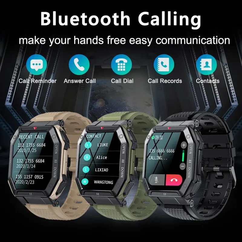 Hit 2022 new Bluetooth call smart watch men sports fitness tracker custom dial IP68 waterproof smartwatch for Android iOS