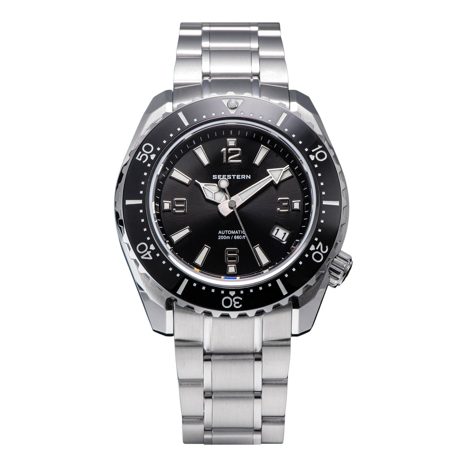 Seestern 416 Professional Diver Watch S416BK Black Dial-TIME.SHOP