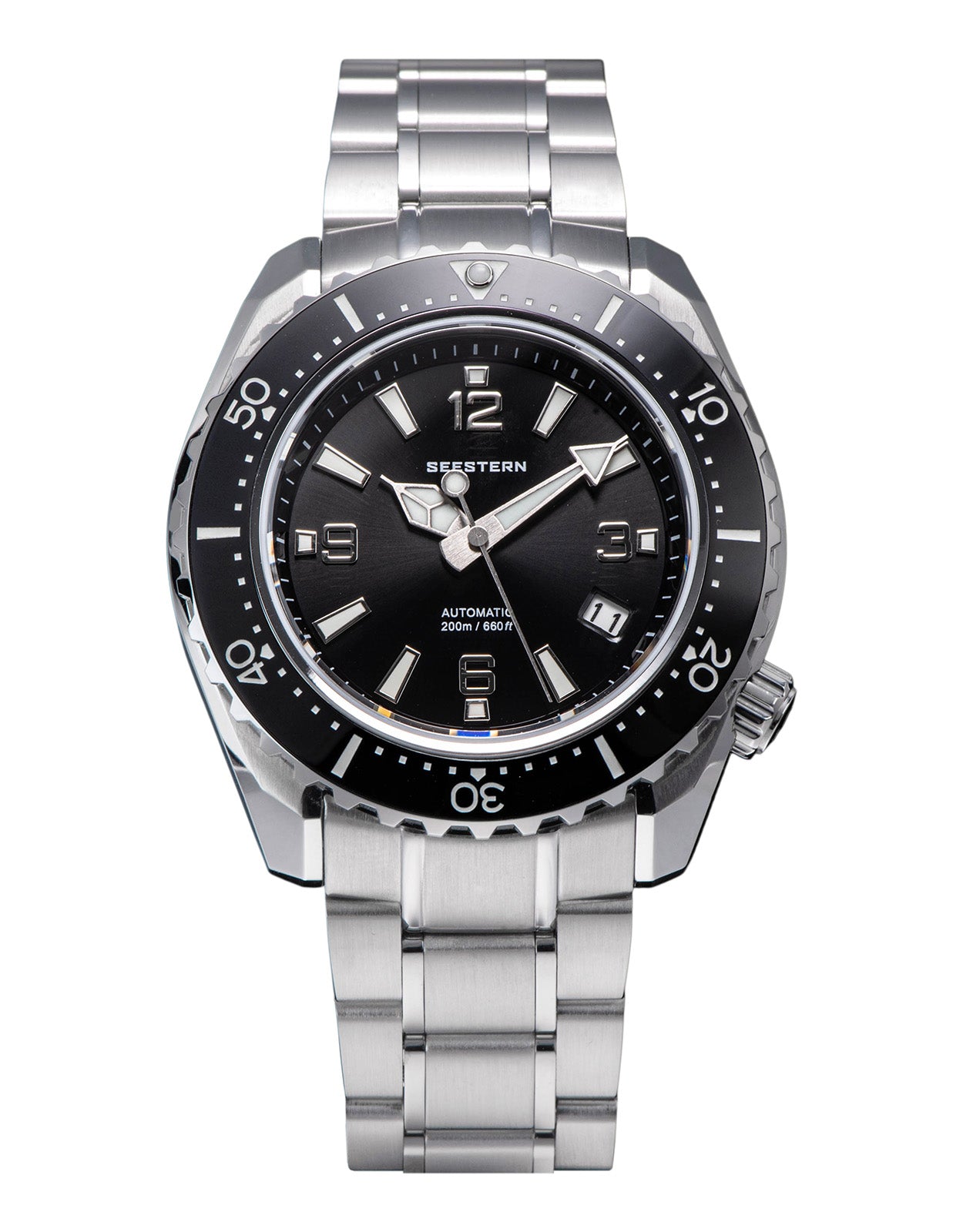 Seestern 416 Professional Diver Watch S416BK Black Dial-TIME.SHOP