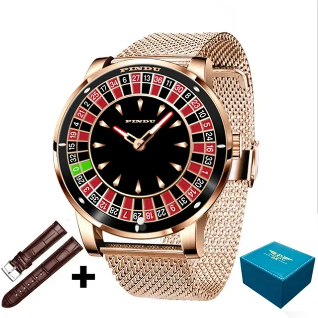 2024 New NH35 Automatic Mechanical Wristwatches Las Vegas Roulette PINDU Watch Diamond Luminous Pointer  Jacob & Co Montre Homme
