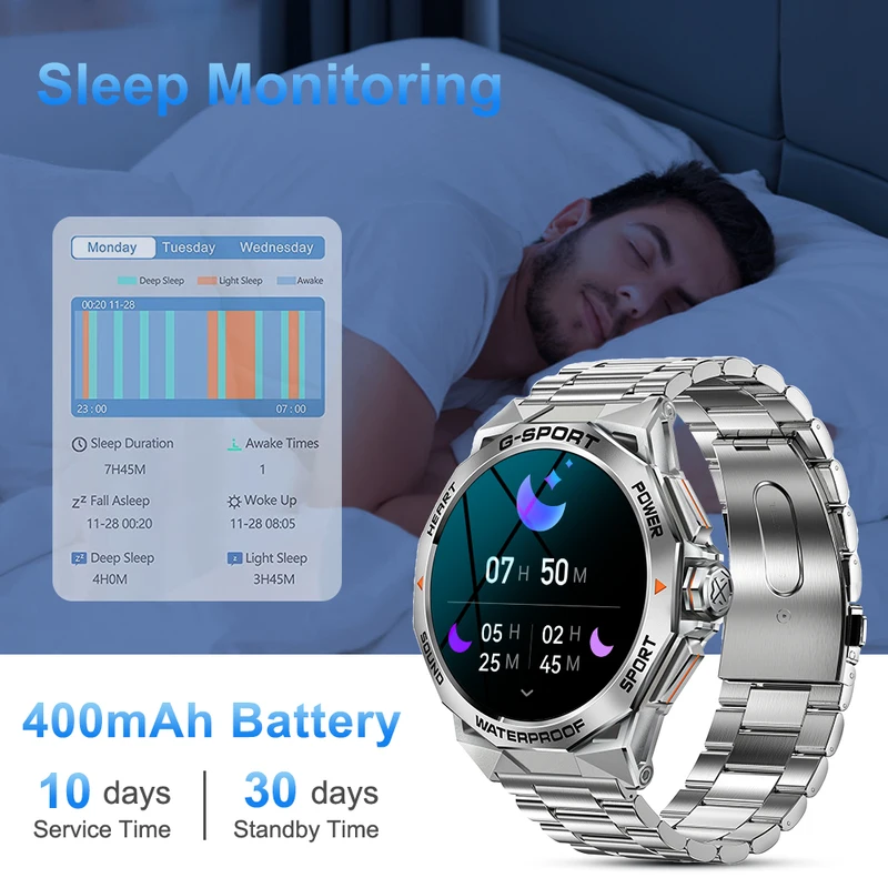 Hit 1.43 "AMOLED HD screen new Bluetooth call smart watch sports fitness tracker health monitor smart watch for Android iOS