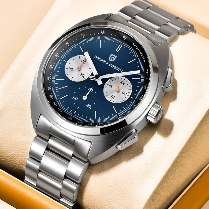 Pagani design 2024 new men's watches top luxury quartz panda dial pilot watch for men vk63 sport chronograph wristwatch men 1782