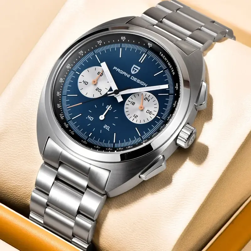 Pagani design 2024 new men's watches top luxury quartz panda dial pilot watch for men vk63 sport chronograph wristwatch men 1782