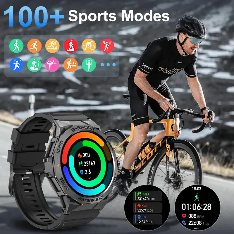 Hit 1.43 "AMOLED HD screen new Bluetooth call smart watch sports fitness tracker health monitor smart watch for Android iOS