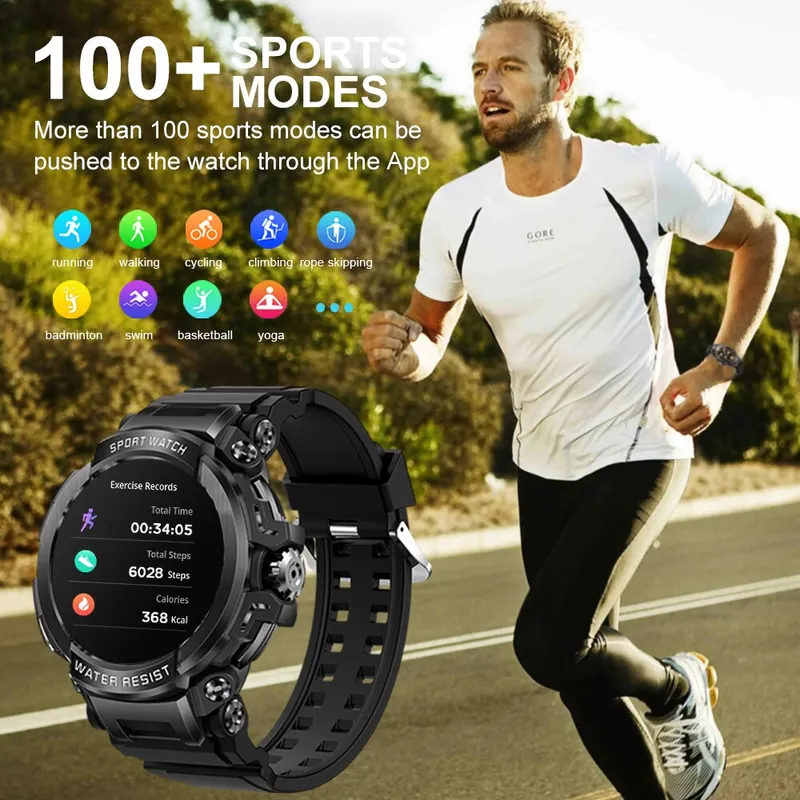 Hit 1.5 "Bluetooth call GPS smart watch men 120 sports fitness tracker health monitor smartwatch for Android iOS 600mAh T90