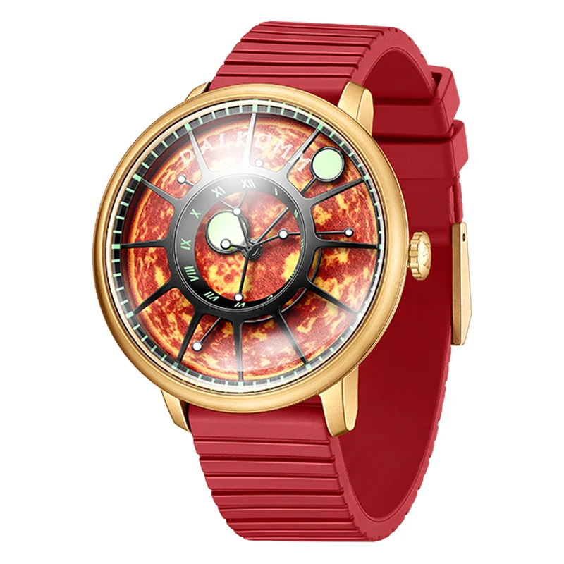 DALKOMM 2024 Design New Mechanical Watch NH35 Planet Theme Automatic Watch Men's Luminous Hands 100M Waterproof Rubber Strap