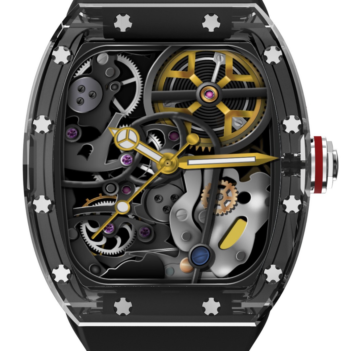 Richard Barrel Yd5 Smart Watch Transparent Case Cool Mechanical Watch Alipay Offline Payment NFC Bracelet