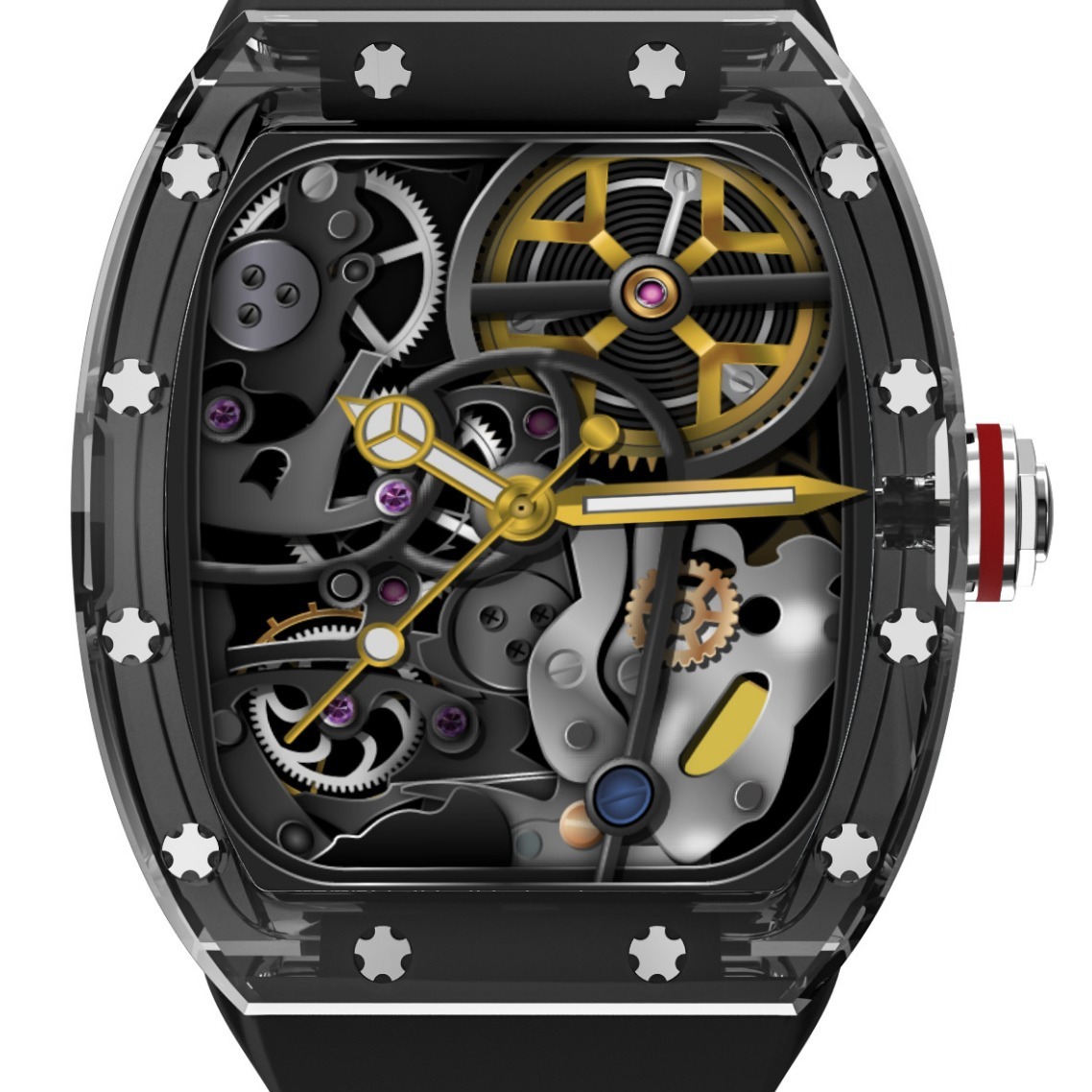 Richard Barrel Yd5 Smart Watch Transparent Case Cool Mechanical Watch Alipay Offline Payment NFC Bracelet