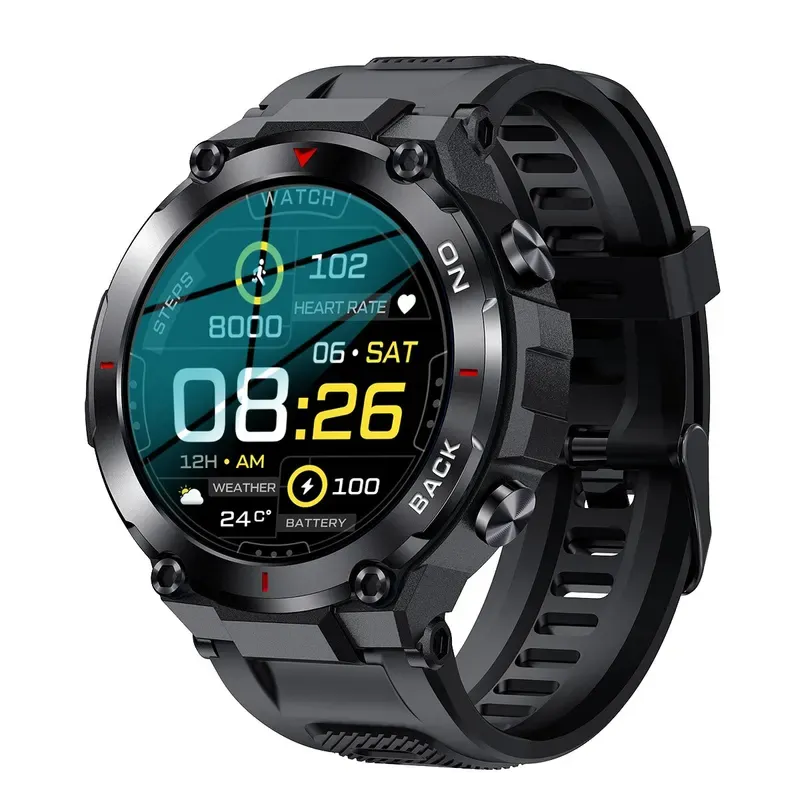 Struck outdoor military GPS smart watch men 360*360 HD screen heart rate IP68 waterproof sports smartwatch for Android iOS K37-TIME.SHOP-watches shop