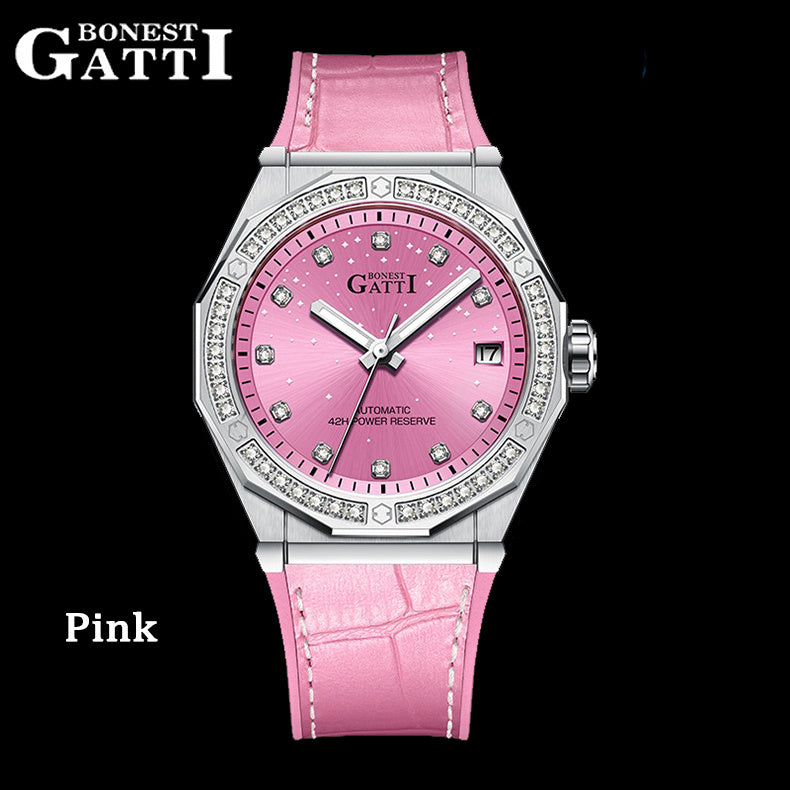BONEST GATTI Automatic Citizen Movement Star Dial Diamond Bezel Women's Automatic Mechanical Watch BG8902
