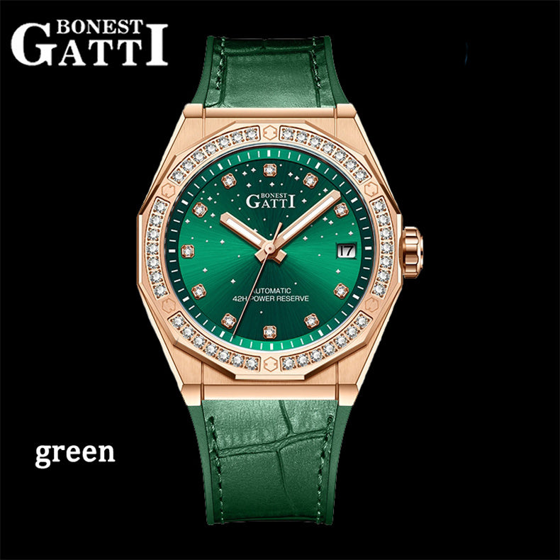 BONEST GATTI Automatic Citizen Movement Star Dial Diamond Bezel Women's Automatic Mechanical Watch BG8902