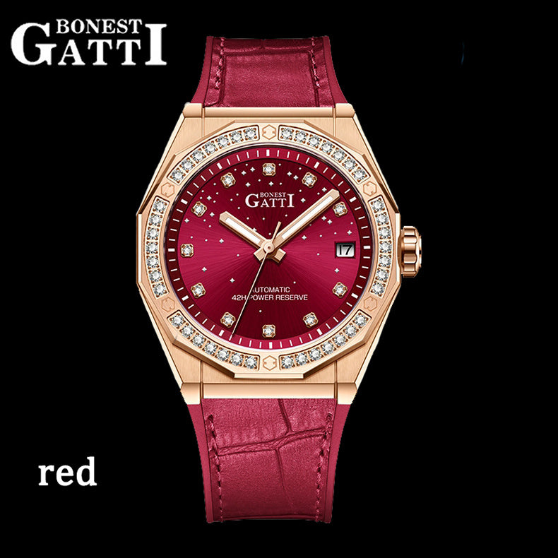 BONEST GATTI Automatic Citizen Movement Star Dial Diamond Bezel Women'