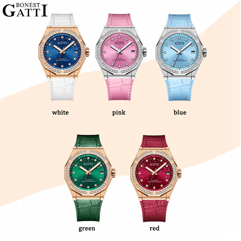 BONEST GATTI Automatic Citizen Movement Star Dial Diamond Bezel Women's Automatic Mechanical Watch BG8902