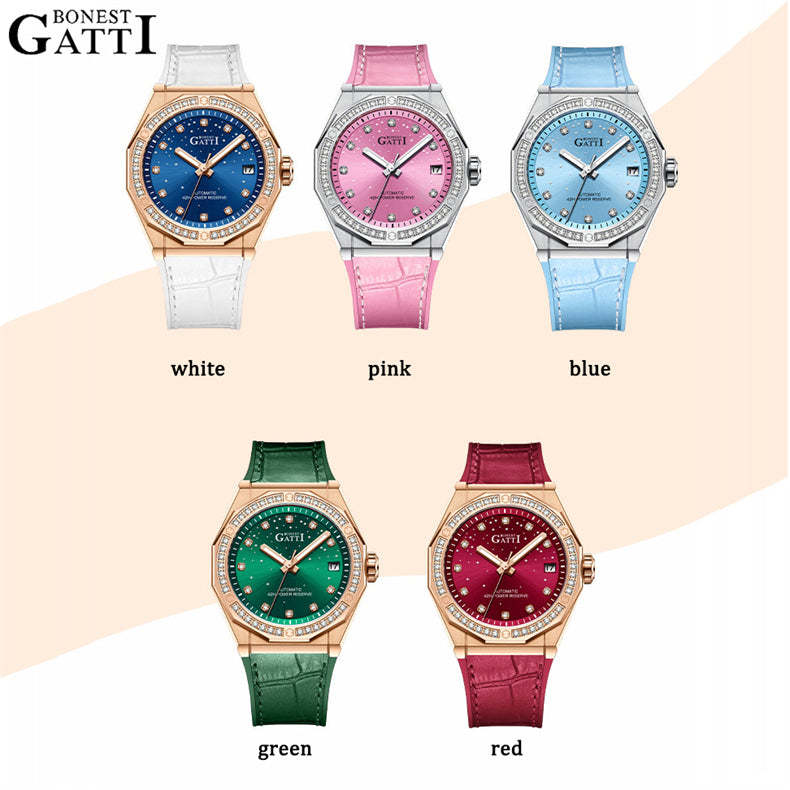 BONEST GATTI Automatic Citizen Movement Star Dial Diamond Bezel Women's Automatic Mechanical Watch BG8902