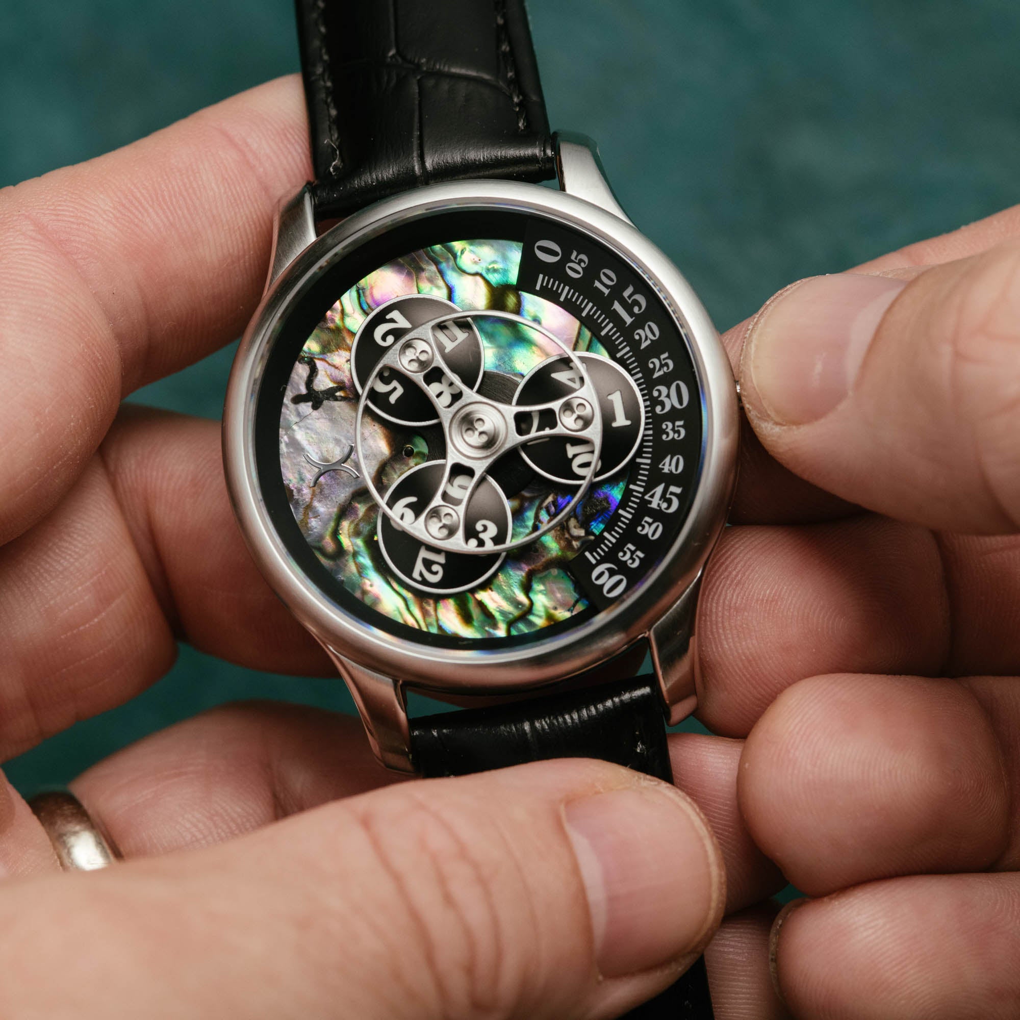 Xeric Triptych Automatic Wandering Hour Stone Edition Abalone-TIME.SHOP