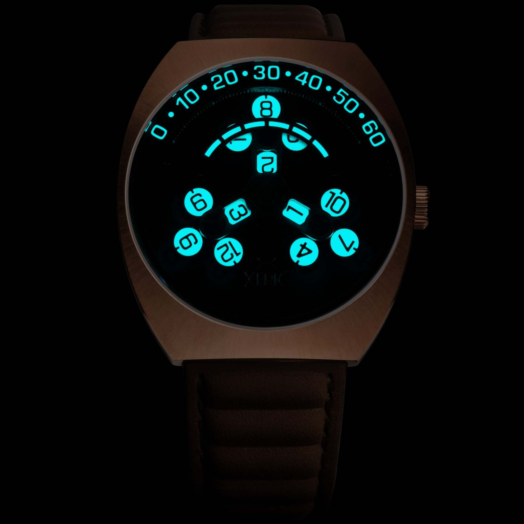 Xeric Scrambler Automatic Wandering Hour Rose Gold Ocean-TIME.SHOP