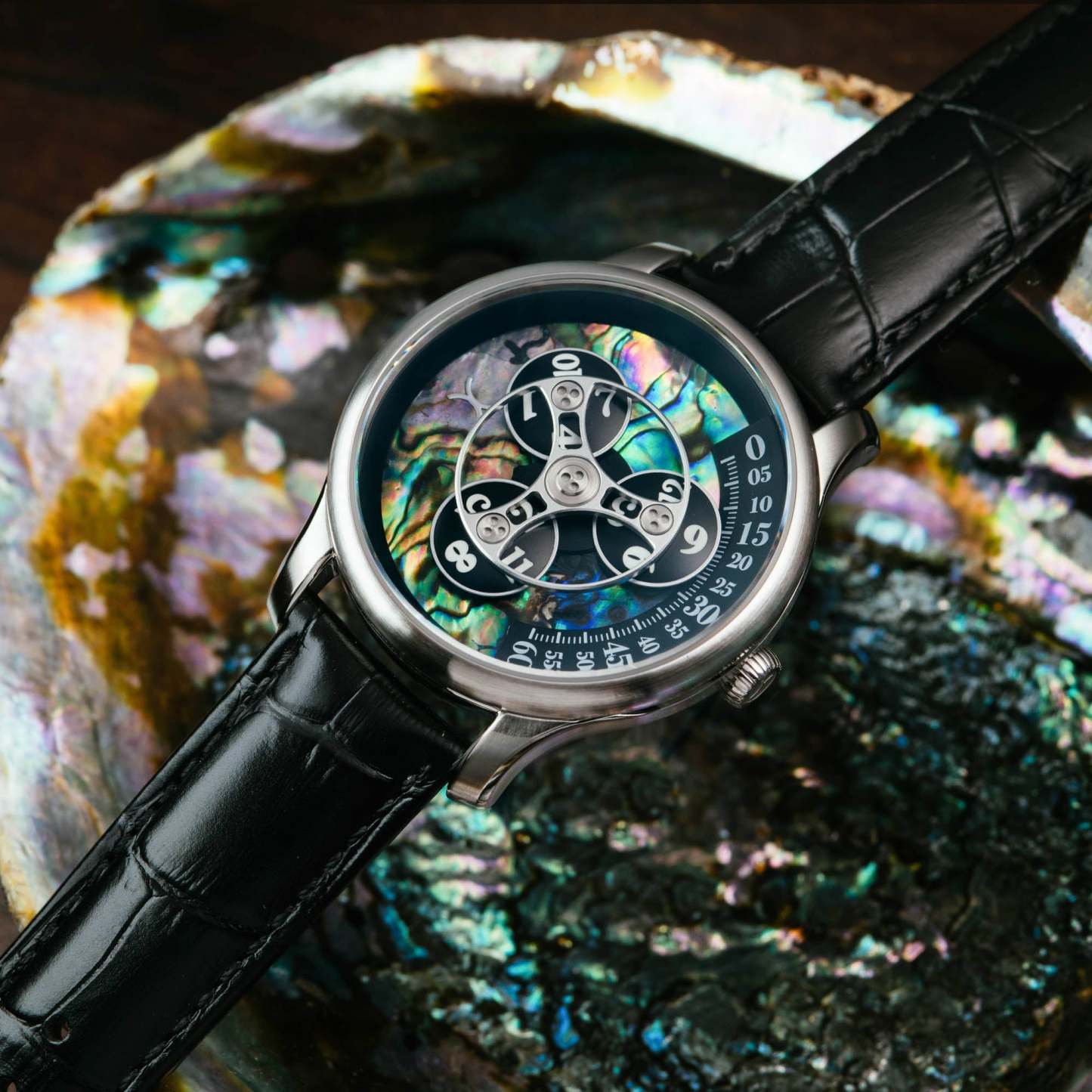 Xeric Triptych Automatic Wandering Hour Stone Edition Abalone-TIME.SHOP