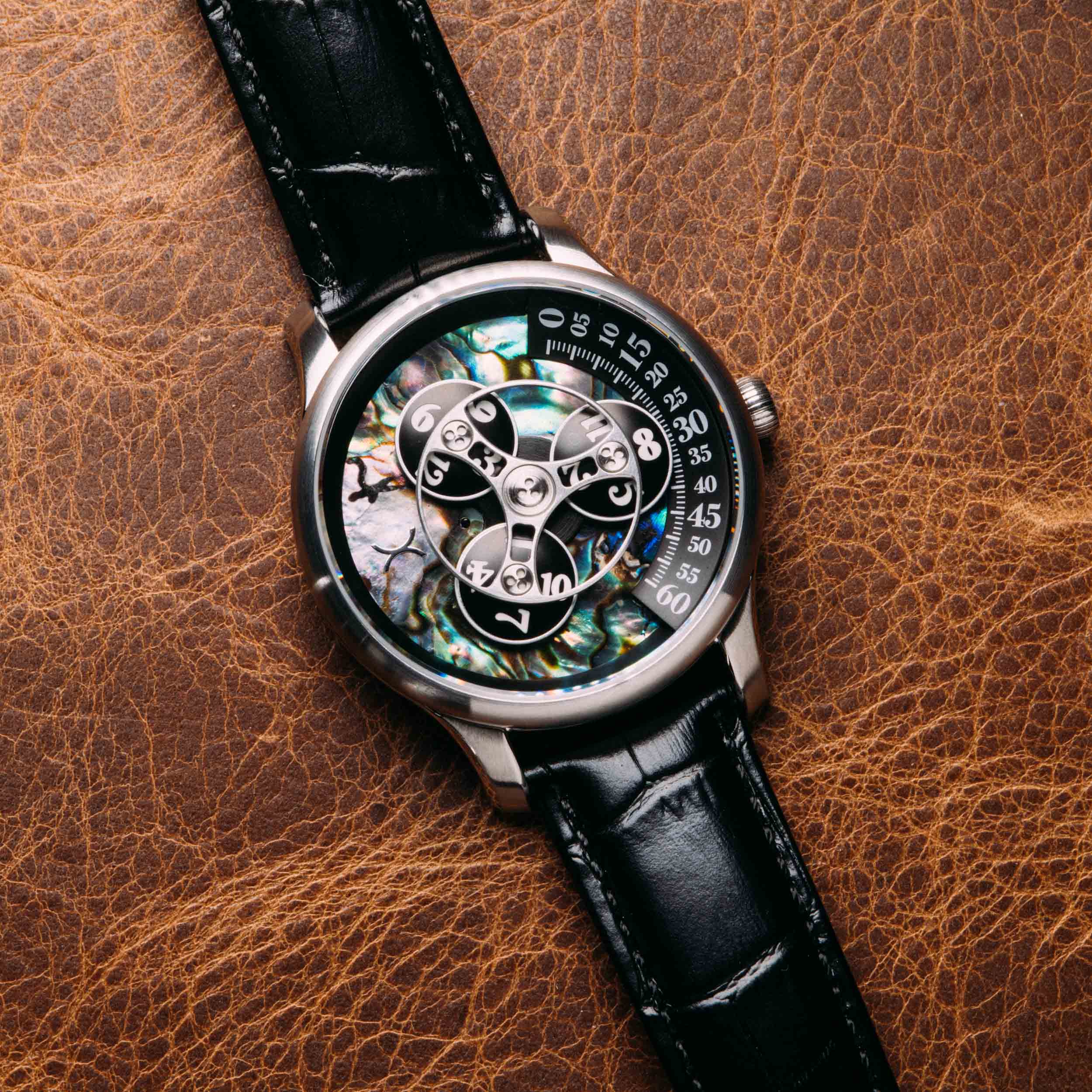 Xeric Triptych Automatic Wandering Hour Stone Edition Abalone-TIME.SHOP