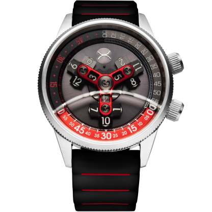 Xeric Vendetta II Automatic Wandering Hour Black Gray Red-TIME.SHOP