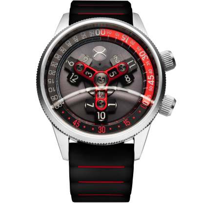 Xeric Vendetta II Automatic Wandering Hour Black Gray Red-TIME.SHOP