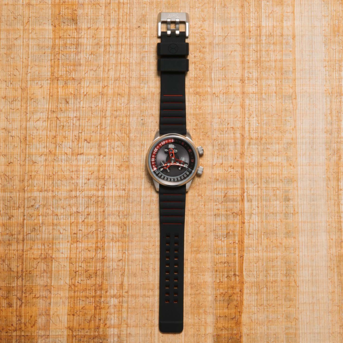 Xeric Vendetta II Automatic Wandering Hour Black Gray Red-TIME.SHOP