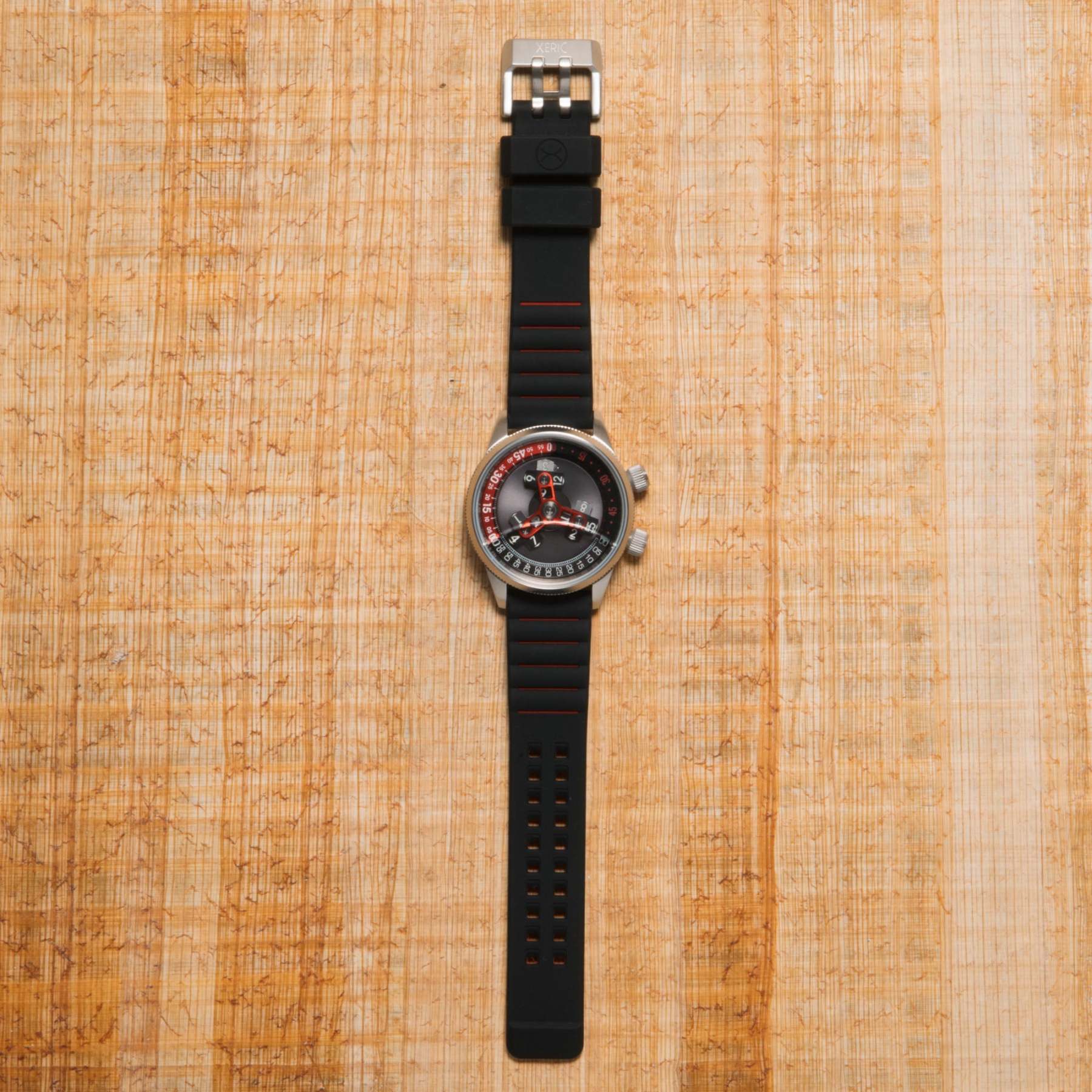 Xeric Vendetta II Automatic Wandering Hour Black Gray Red-TIME.SHOP