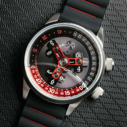 Xeric Vendetta II Automatic Wandering Hour Black Gray Red-TIME.SHOP