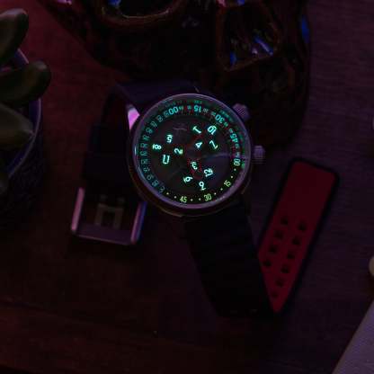 Xeric Vendetta II Automatic Wandering Hour Black Gray Red-TIME.SHOP