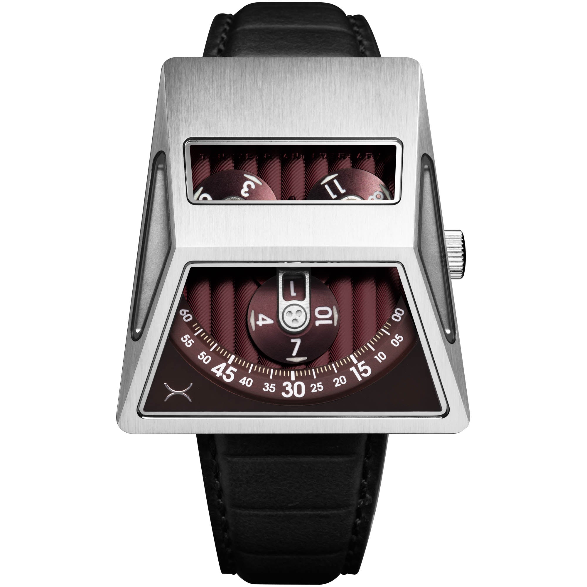 Xeric Vendetta X Wandering Hour Automatic Black Oxblood-TIME.SHOP
