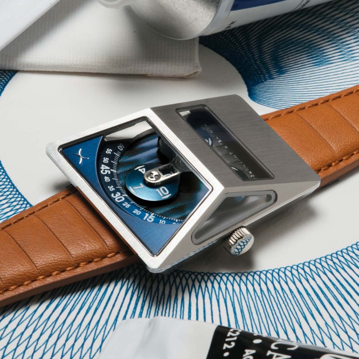 Xeric Vendetta X Wandering Hour Automatic Tan Blue-TIME.SHOP