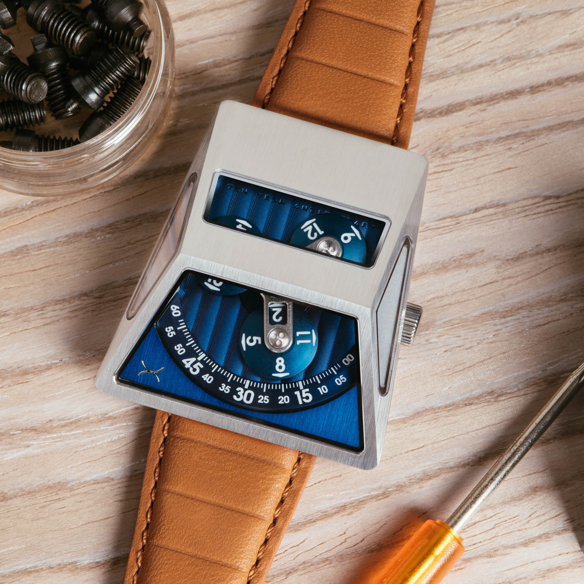 Xeric Vendetta X Wandering Hour Automatic Tan Blue-TIME.SHOP