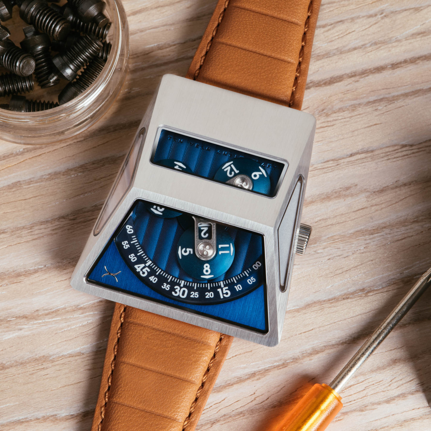 Xeric Vendetta X Wandering Hour Automatic Tan Blue-TIME.SHOP