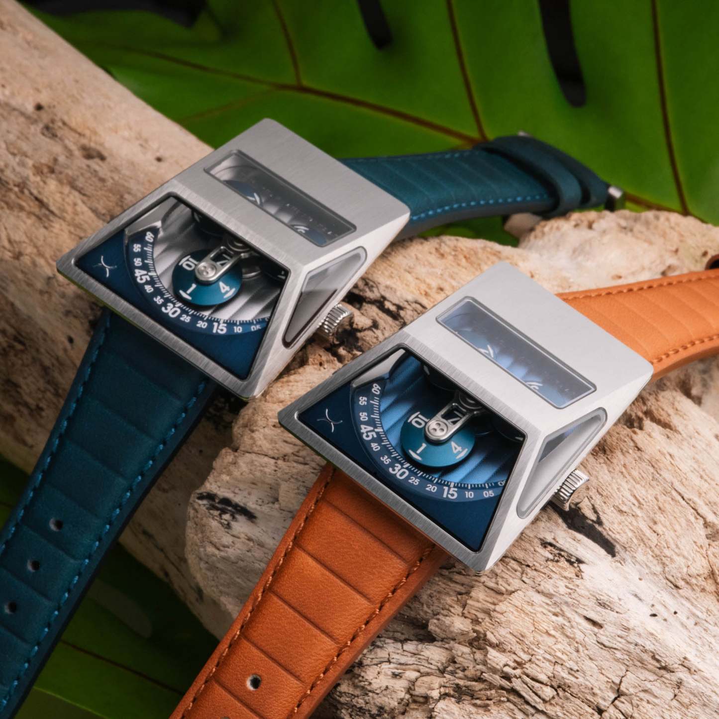 Xeric Vendetta X Wandering Hour Automatic Tan Blue-TIME.SHOP