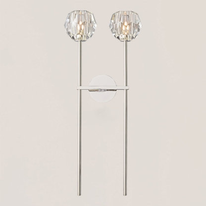 Borkum Cristal Clear Glass Double Grand Wall Sconce-HiLamps