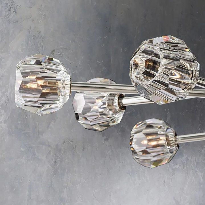 Borkum Cristal Clear Glass Round Chandelier 72"-HiLamps